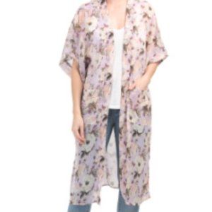 Steve Madden lilac floral duster kimono coverup - ONFM